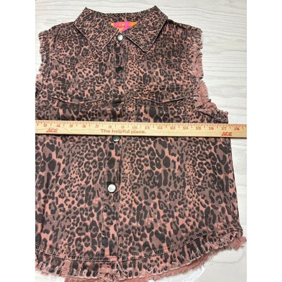 English Rose Womens Animal Print Sleeveless Vest Beaded Collar NWOT Size M/L - Picture 11 of 14